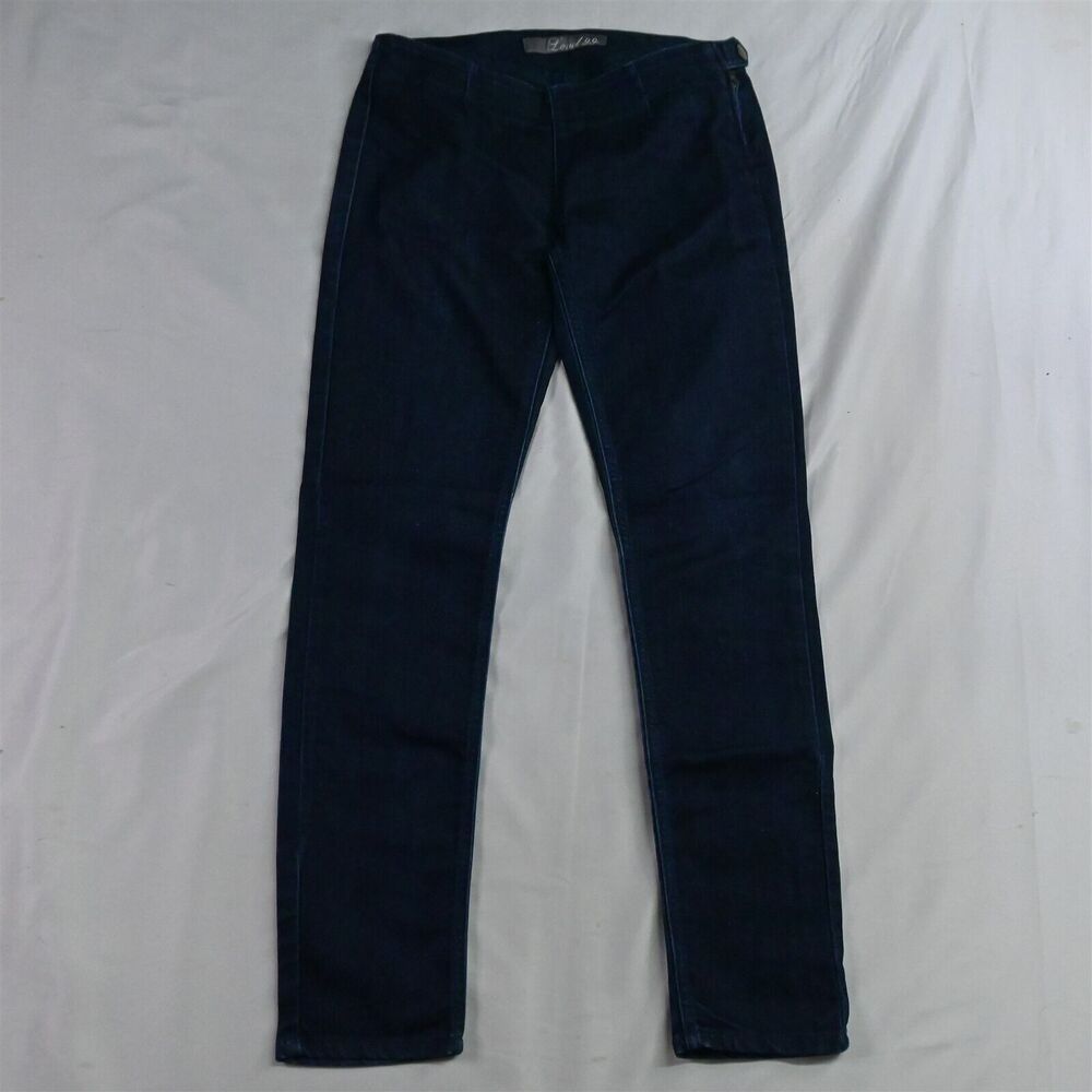 Level 99 25 Side Zip Skinny Dark Wash Stretch‎ Denim Womens Jeans